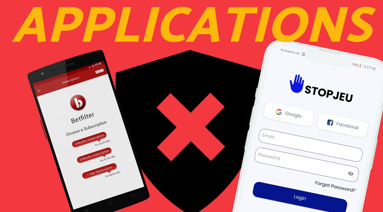Application qui bloque les casinos en ligne. STOPJEU et Betfilter